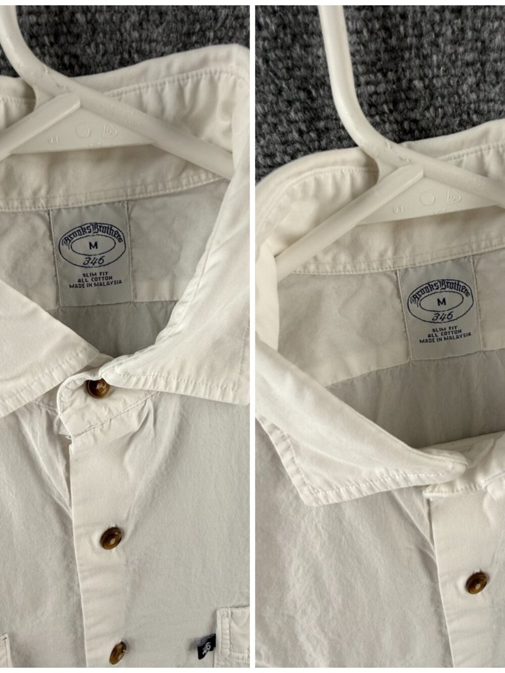 Brooks Brothers Medium Slim Fit Cotton Button Up Shirt Pocket Logo Color Buttons - Picture 13 of 16